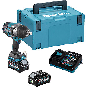 Аккумуляторный ударный гайковерт Makita TW001GM201 XGT, 40 В (синий/черный, 2 литий-ионных аккумулятора XGT 4 Ач, в футляре)