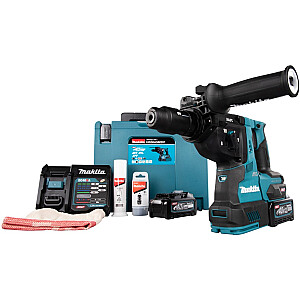 Аккумуляторный комбинированный перфоратор Makita HR004GM201 XGT, 40 В, перфоратор (синий/черный, 2 литий-ионных аккумулятора 4 Ач, MAKPAC)