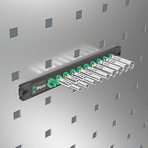Magnetinė juostelė lizdams Wera A Deep 1, lizdų rinkinys 1/4 (juoda/žalia, 9 vnt.)