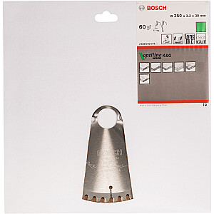 Diskinio pjovimo diskas Bosch Optiline Wood, 250 mm, 60 dantų.