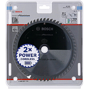 Bosch diskinio pjūklo diskas, standartinis aliuminis, 190 mm, 56Z (skersmuo 20 mm, akumuliatoriniams pjūklams)