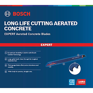 Stūmoklinis pjūklo diskas Bosch Expert "Akytas betonas" S 1241 HM, 10 vnt. (ilgis 300 mm)
