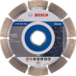 Deimantinis pjovimo diskas Bosch Standard for Stone, 125 mm (skersmuo 22,23 mm)
