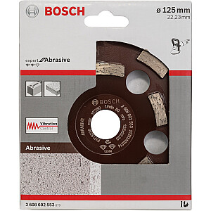 Алмазный тарельчатый круг Bosch Expert for Abrasive, 125 мм, шлифовальный круг (диаметр 22,23 мм, для бетона и угловых шлифовальных машин)
