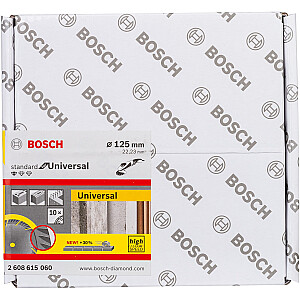 Deimantinis pjovimo diskas Bosch Standard for Universal, 125 mm (10 vnt., skylės skersmuo 22,23 mm)