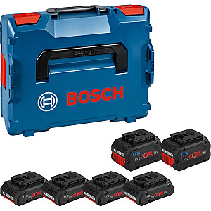 4 аккумулятора Bosch ProCORE 18V 4,0 Ач + 2 аккумулятора ProCORE 18V 8,0 Ач Professional (синий/черный, L-BOXX, AMPShare Alliance)