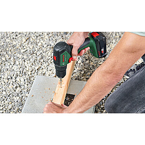 Akumuliatorinis gręžtuvas Bosch UniversalDrill 18V-60 (žalia/juoda, ličio jonų akumuliatorius 2,0 Ah, dėklas, POWER FOR ALL ALLIANCE)