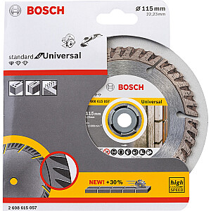 Deimantinis pjovimo diskas Bosch Standard for Universal, 115 mm (skersmuo 22,23 mm)