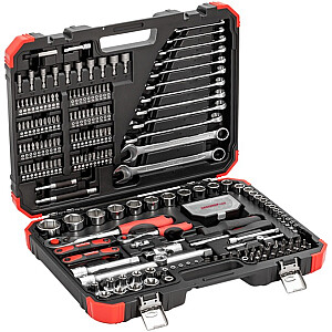 Набор торцевых ключей GEDORE красный 1/4 + 1/2, 232 предмета, набор инструментов (красный/черный, с 2 реверсивными трещотками)