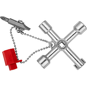 Valdymo spintelės raktas KNIPEX 00 11 03, kištukinis raktas (įprastoms spintelėms ir užrakinimo sistemoms)