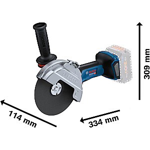 Akumuliatorinis kampinis šlifuoklis Bosch BITURBO GWS 18V-180 P Professional Solo, 180 mm (mėlynas/juodas, be akumuliatoriaus ir įkroviklio, su 3 pjovimo diskais)