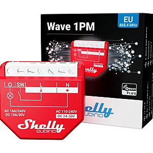 Shelly Wave 1 PM, реле (красное, одноканальное)