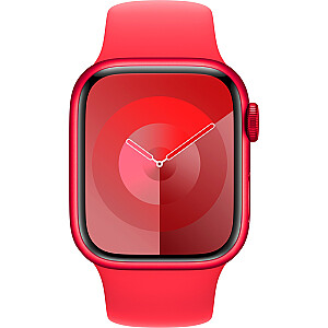 „Apple Watch Series 9“, išmanusis laikrodis (raudonas / raudonas, aliuminis, 41 mm, sportinė apyrankė, mobilusis telefonas)