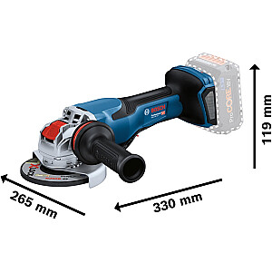 Akumuliatorinis kampinis šlifuoklis Bosch X-LOCK BITURBO GWX 18V-15 P Professional Solo, 125 mm (mėlyna/juoda, be akumuliatoriaus ir įkroviklio)