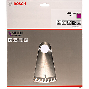 Полотно для циркулярной пилы Bosch Multi Material, 230 мм, 64Z (диаметр 30 мм, для ручных циркулярных пил)