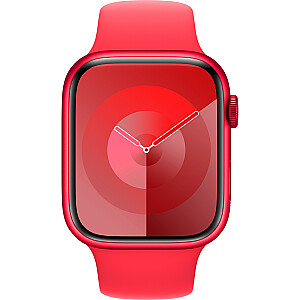 „Apple Watch Series 9“, išmanusis laikrodis (raudonas / raudonas, aliuminis, 45 mm, sportinė apyrankė, mobilusis telefonas)