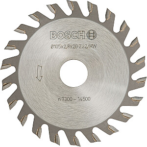 „Bosch“ plyšio pjaustytuvas 105 mm x 20 mm, 22T (šešėliniams tarpams GUF 4-22 A ir PSF 22 A)