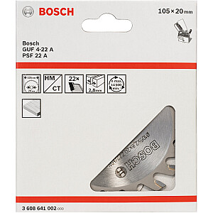 Шлицерез Bosch 105мм x 20мм, 22T (для теневых зазоров GUF 4-22 A и PSF 22 A)