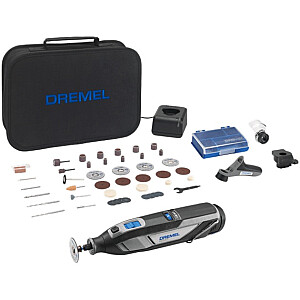 Беспроводной многофункциональный инструмент Dremel 8240-3/45, 12 В (черный/серый, литий-ионный аккумулятор 2 Ач, аксессуары, 45 предметов, мягкая сумка)