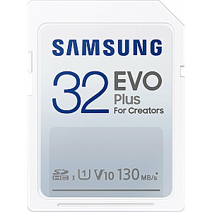 Samsung EVO Plus 2021 SDHC 32GB 10 klasės UHS-I / U1 V10 kortelė (MB-SC32K / EU)
