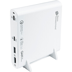 Станция быстрой зарядки Good Connections USB, 120 Вт, 4 порта (белый, технология GaN, PD 3.0, QC 4+)