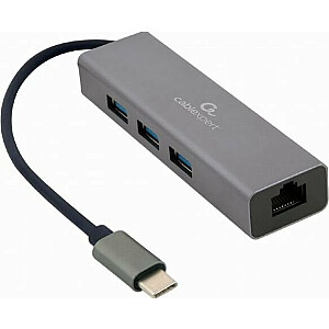 USB Gembird jungtis 1x RJ-45 + 3x USB-A 3.0 (A-CMU3-LAN-01)
