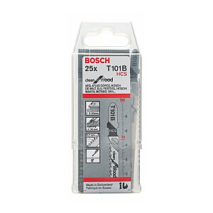 Полотно для лобзика Bosch HCS Clean for Wood T101B — упаковка из 25 штук — 2608633622