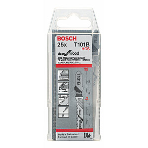 Полотно для лобзика Bosch HCS Clean for Wood T101B — упаковка из 25 штук — 2608633622