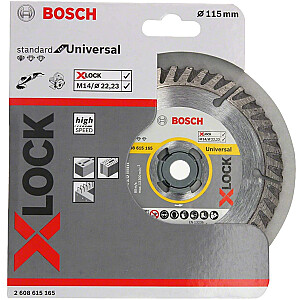 Deimantinis pjovimo diskas „Bosch X-LOCK Standard“, skirtas universaliems 115 mm (O 115 mm x 22,23 x 2 x 10)