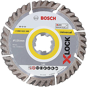 Bosch X-LOCK deimantinis pjovimo diskas, standartinis universalus, 125 mm (O 125 mm x 22,23 x 2 x 10)