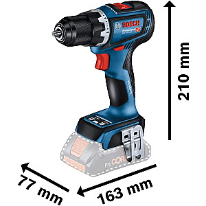 Akumuliatorinis gręžtuvas/suktuvas Bosch GSR 18V-90 C Professional Solo, 18 V (mėlyna/juoda, be akumuliatoriaus ir įkroviklio)