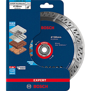 Deimantinis pjovimo diskas Bosch Expert MultiMaterial, O 180 mm (skylės skersmuo 22,23 mm)