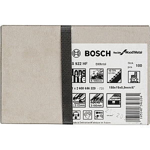 Stūmoklinis pjūklo diskas Bosch S 922 HF Flexible for Wood and Metal, 100 vnt. (ilgis 150 mm)