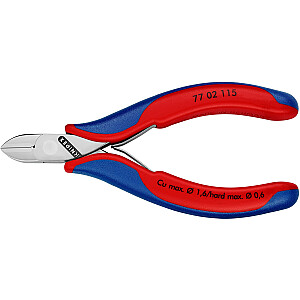 Бокорезы KNIPEX для электроники 77 02 115, кусачки (красный/синий, длина 115 мм)