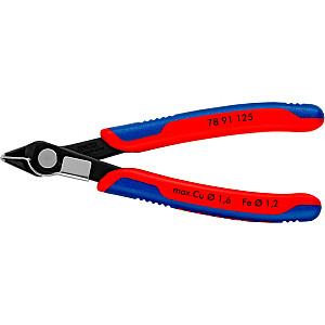 KNIPEX Electronic Super Knips 78 91 125, elektroninės replės (raudona/mėlyna, su atidarymo spyruokle ir atidarymo ribotuvu)