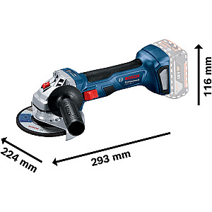 Akumuliatorinis kampinis šlifuoklis Bosch GWS 18V-7 Professional Solo (mėlyna/juoda, be akumuliatoriaus ir įkroviklio)