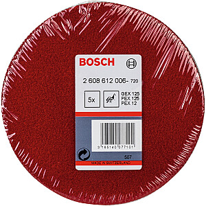 Bosch veltinio poliravimo diskas minkštas/smulkus, 128 mm (5 vnt., atsitiktiniams orbitiniams šlifuokliams)