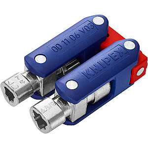 KNIPEX DoubleJoint valdymo spintelės raktas, veržliaraktis (mėlyna/raudona, bendras peties ilgis 97 mm)
