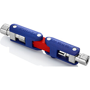 Ключ для шкафа управления KNIPEX DoubleJoint, торцевой ключ (синий/красный, общая длина рычага 97 мм)