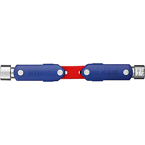 KNIPEX DoubleJoint valdymo spintelės raktas, veržliaraktis (mėlyna/raudona, bendras peties ilgis 97 mm)