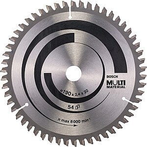 Bosch Multi Material diskinio pjūklo diskas, 190 mm, 54Z (skersmuo 20 mm, skirtas rankiniams diskiniams pjūklams)