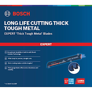 Полотно для сабельной пилы Bosch Expert 'Thick Tough Metal' S 1155 CHC, 10 штук (длина 225 мм)