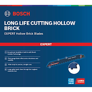 Полотно для сабельной пилы Bosch Expert 'Hollow Brick' S 1543 HM, 3 шт. (длина 240 мм)