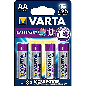 Varta MN 1500 Ultra Lithium AA (LR6) Blistera iepakojumā 4gb.