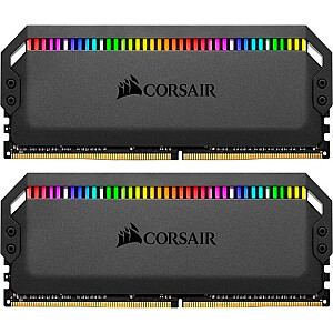 Corsair DDR4 16GB 3200-CL16 – dvigubas komplektas – Dominator Platinum RGB, juodas