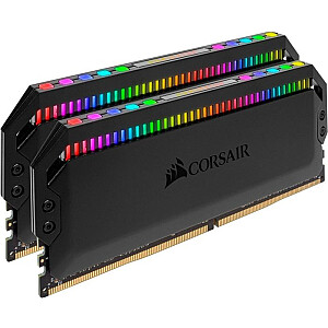 Corsair DDR4 16GB 3200-CL16 – dvigubas komplektas – Dominator Platinum RGB, juodas