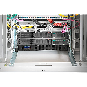 Аварийный блок питания UPS Online Rack, 19 дюймов, ЖК-дисплей, 2000 ВА/2000 Вт, 4x12 В/9 Ач, 8xC13, USB, RS232, RJ45