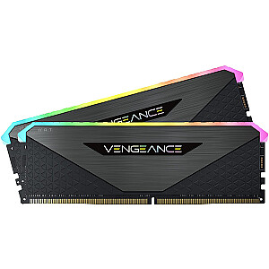 „Corsair DDR4“ – 16 GB – 4000-CL – „Vengeance RGB RT 18 Dual Kit“, juodas