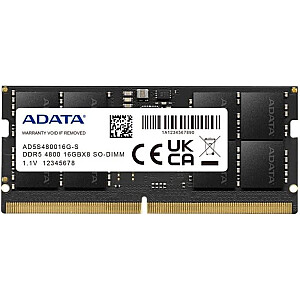 ADATA DDR5 16 ГБ — 4800 — CL — 40 — ECC — SO-DIMM — AD5S480016G-S — Premier — черный