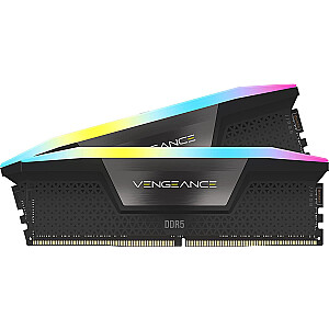 „Corsair“ 48 GB DDR5-5200 atminties rinkinys (juodas, CMH48GX5M2B5200C38, „Vengeance RGB“, XMP)